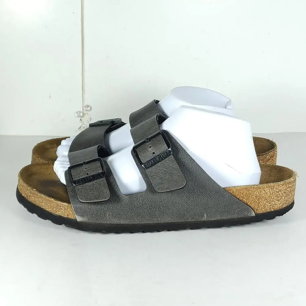 BIRKENSTOCK Arizona Men's EU43 US10 Anthracite Birko-Flor Slide Sandals